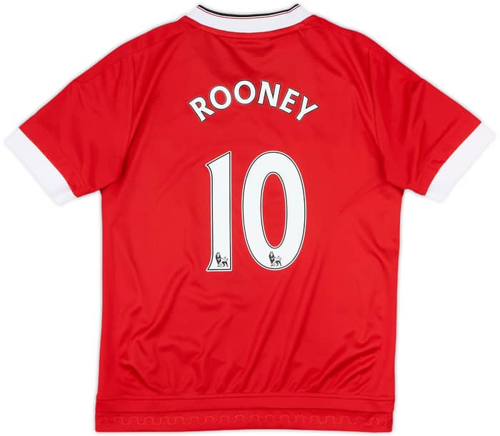 2015-16 Manchester United Home Shirt Rooney #10 - 9/10 - (M.Boys)
