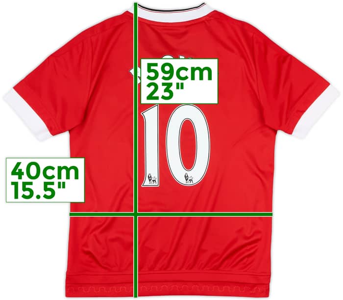 2015-16 Manchester United Home Shirt Rooney #10 - 9/10 - (M.Boys)