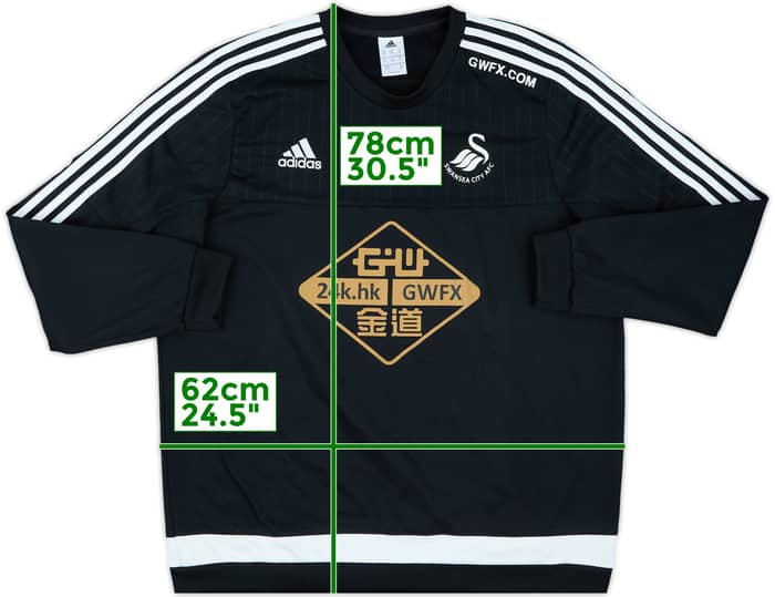 2014-15 Swansea adidas Sweat Top - 7/10 - (XL)