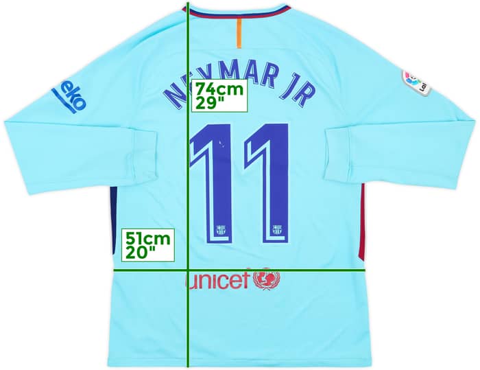 2017-18 Barcelona Away L/S Shirt Neymar Jr #11 - 8/10 - (L)
