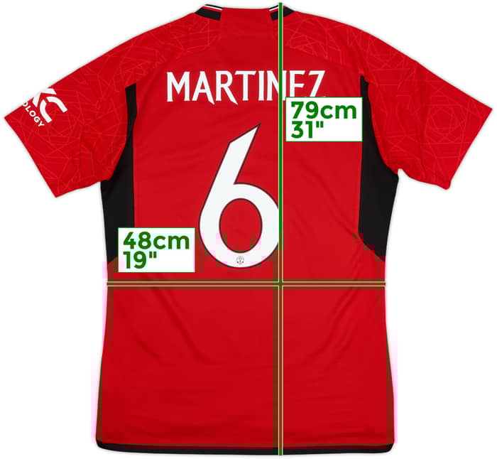 2023-24 Manchester United Home Shirt Martinez #6 - 10/10 - (M)