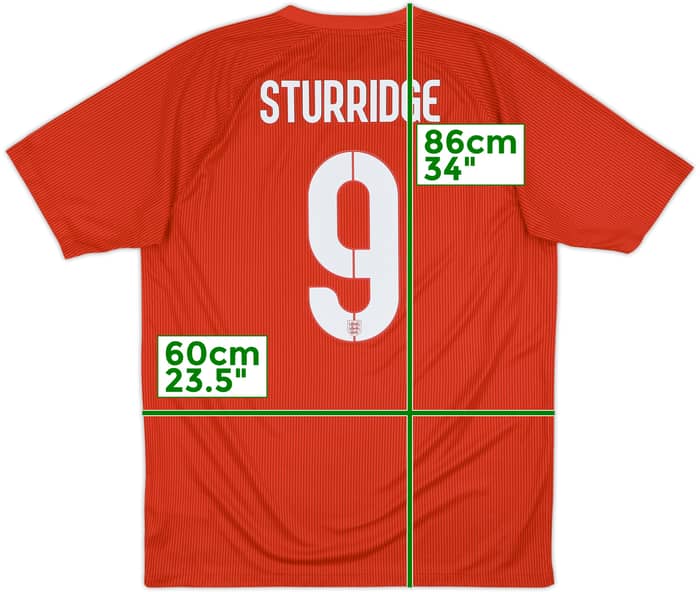 2014-15 England Away Shirt Sturridge #9 - 10/10 - (L)