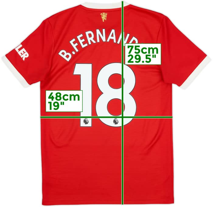 2021-22 Manchester United Home Shirt B.Fernandes #18 - 9/10 - (S)