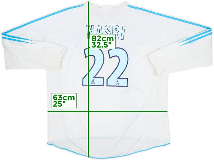 2004-05 Olympique Marseille Home L/S Shirt Nasri #22 - 5/10 - (XXL)