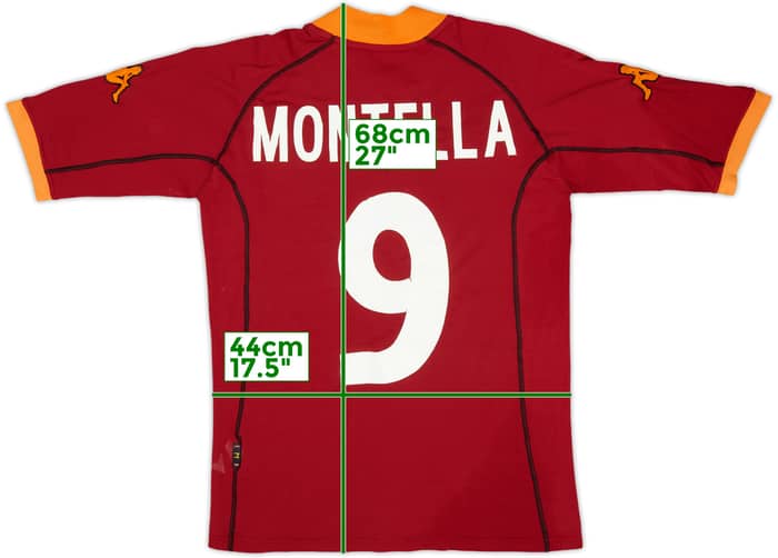 2001-02 Roma Home Shirt Montella #9 - 5/10 - (M)
