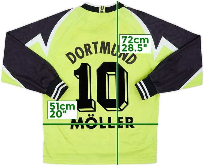 1995-96 Borussia Dortmund Home L/S Shirt Moller #10 - 8/10 - (S)