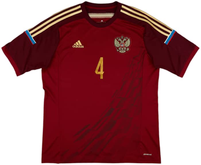 2014-15 Russia Home Shirt Ignashevich #4 - 7/10 - (L)