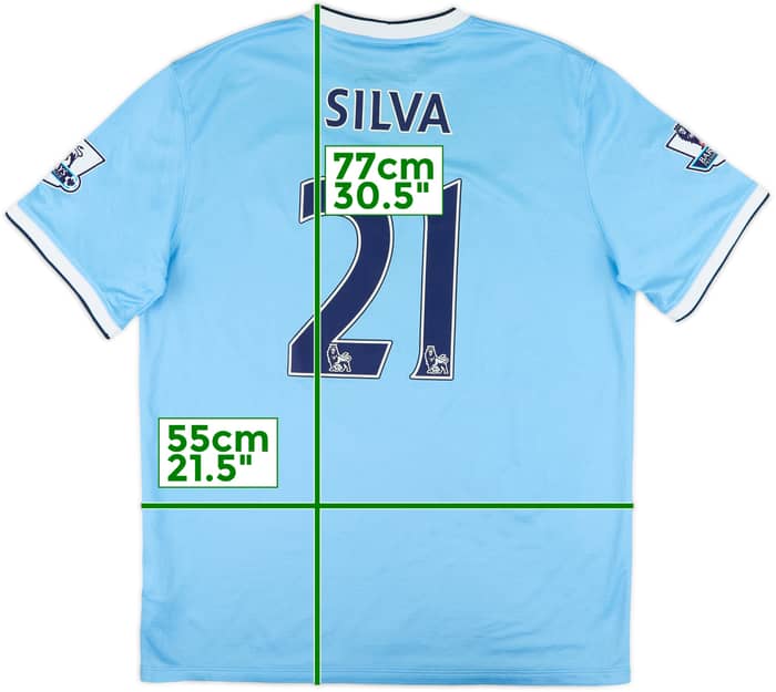 2013-14 Manchester City Home Shirt Silva #21 - 6/10 - (L)