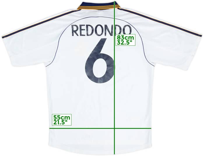 1998-00 Real Madrid Home Shirt Redondo #6 - 9/10 - (L)