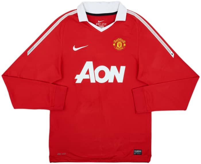 2010-11 Manchester United Home L/S Shirt Rooney #10 - 6/10 - (S)