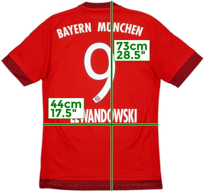 2015-16 Bayern Munich Home Shirt Lewandowski #9 - 7/10 - (S)