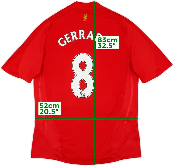 2008-10 Liverpool Home Shirt Gerrard #8 - 7/10 - (M)