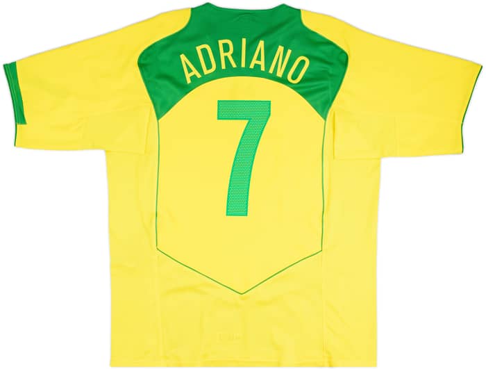 2004-06 Brazil Home Shirt Adriano #7 - 8/10 - (XL)
