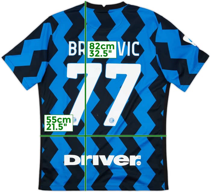 2020-21 Inter Milan Home Shirt Brozovic #77 - 7/10 - (M)