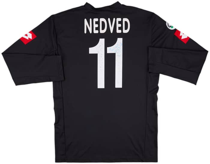 2001-02 Juventus Player Issue Signed Away L/S Shirt Nedved #11 - 6/10 - (XL)