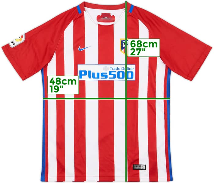 2016-17 Atletico Madrid Home Shirt Godin #2 - 4/10 - (XL.Boys)