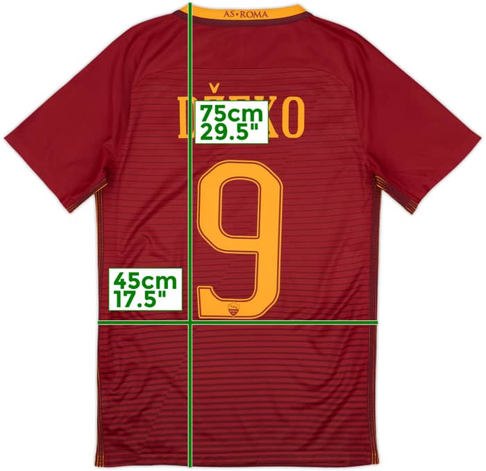2016-17 Roma Authentic Home Shirt Dzeko #9 - 10/10 - (S)