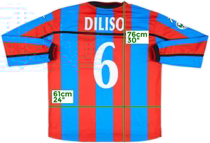 2003-04 Catania Match Issue Home L/S Shirt Diliso #6