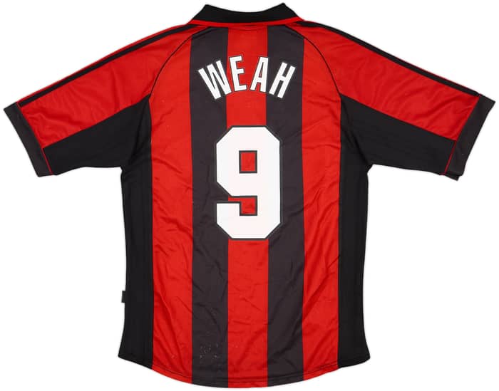 1998-00 AC Milan Home Shirt Weah #9 - 8/10 - (M)