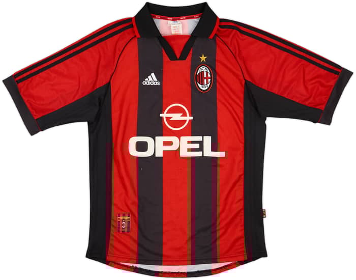 1998-00 AC Milan Home Shirt Weah #9 - 8/10 - (M)