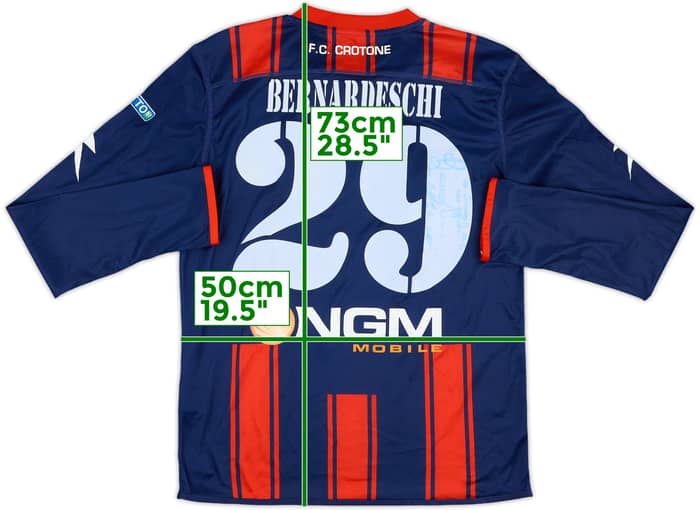 2013-14 Crotone Match Issue Signed Home L/S Shirt Bernardeschi #29