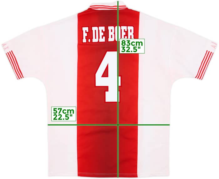1997-98 Ajax Home Shirt F.De Boer #4 - 9/10 - (L)