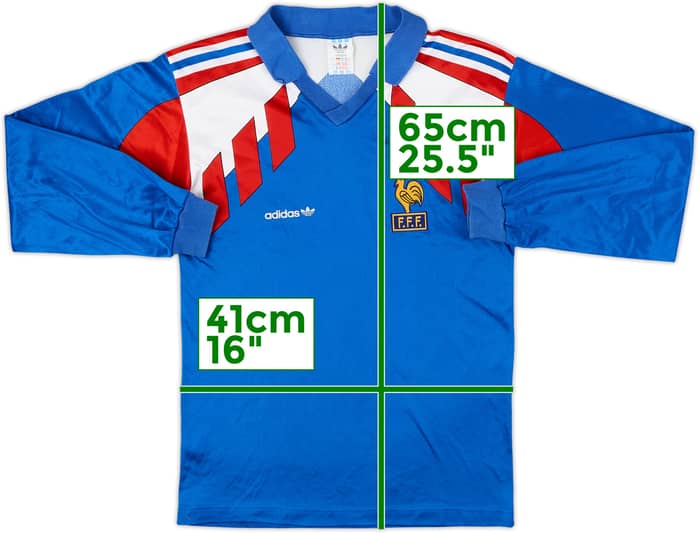 1990-92 France Home L/S Shirt - 8/10 - (L.Boys)