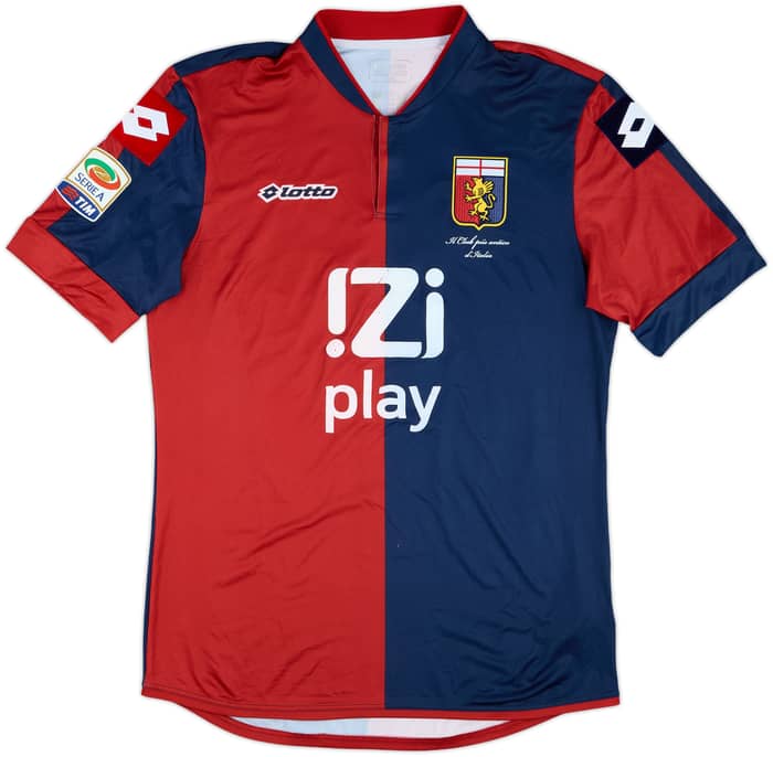 2013-14 Genoa Match Issue Signed Home Shirt Calaio #16