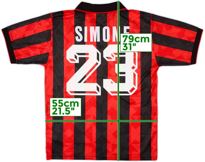 1994-95 AC Milan Home Shirt Simone #23 - 9/10 - (L)