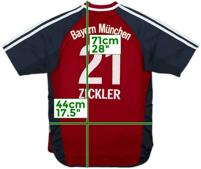 2001-02 Bayern Munich Home Shirt Zickler #21 - 6/10 - (XL.Boys)