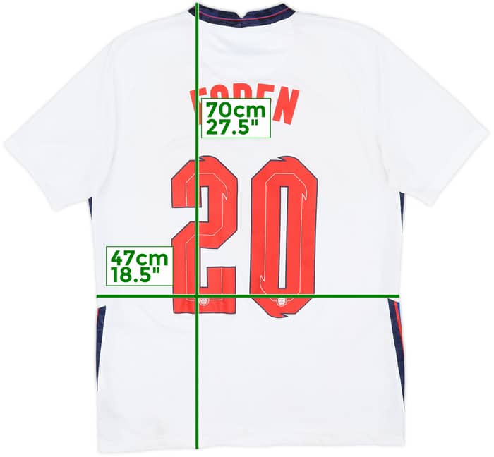 2020-22 England Home Shirt Foden #20 - 5/10 - (M)