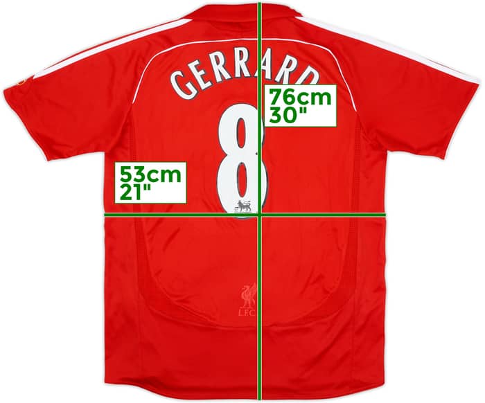 2006-08 Liverpool Home Shirt Gerrard #8 - 8/10 - (L)