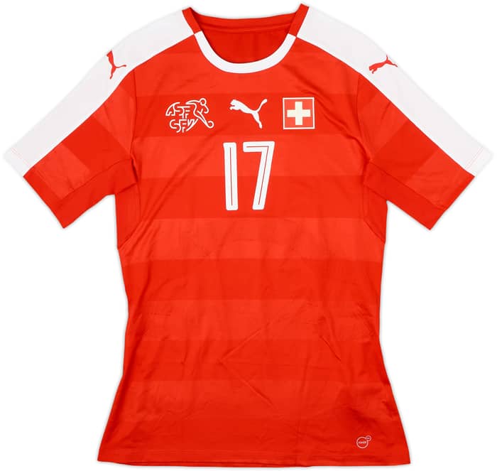2016-17 Switzerland Match Issue Home Shirt #17