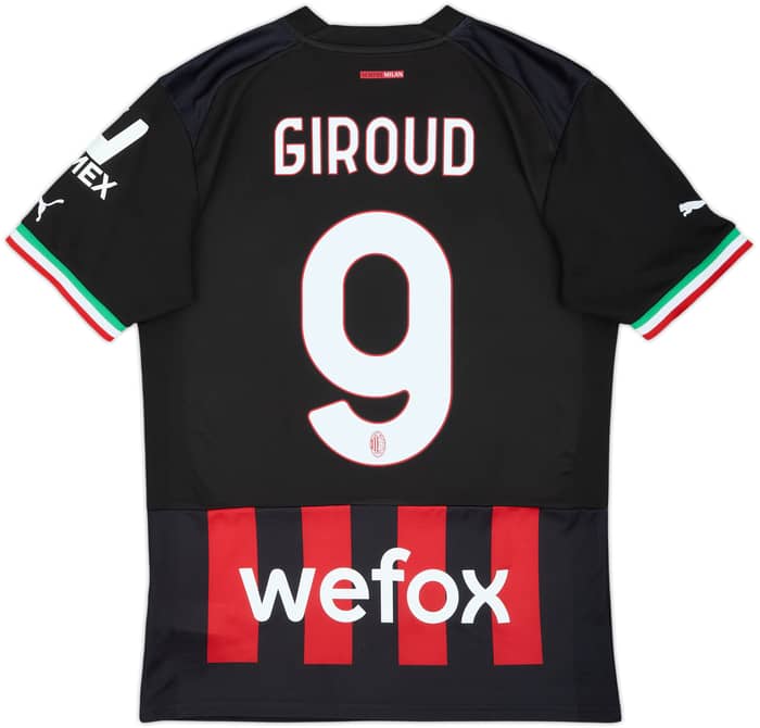 2022-23 AC Milan Home Shirt Giroud #9 - 8/10 - (S)