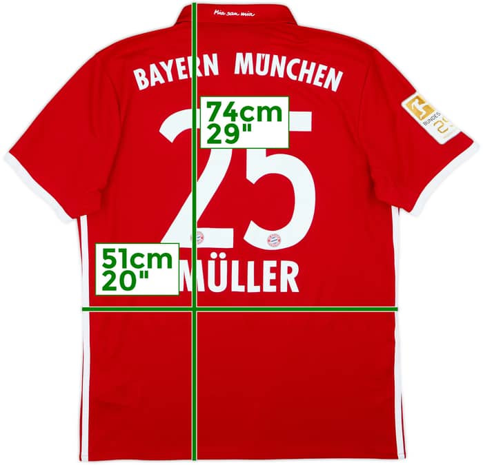2016-17 Bayern Munich Home Shirt Muller #25 - 7/10 - (M)