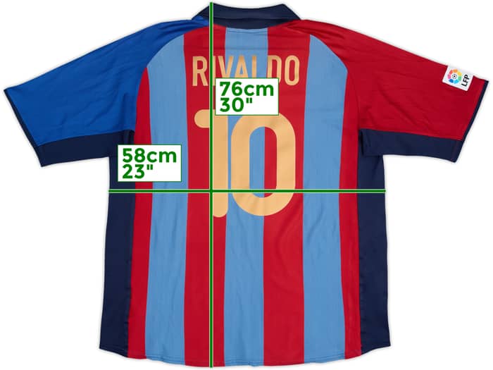 2001-02 Barcelona Camiseta de local Rivaldo #10 - 6/10 - (XL)