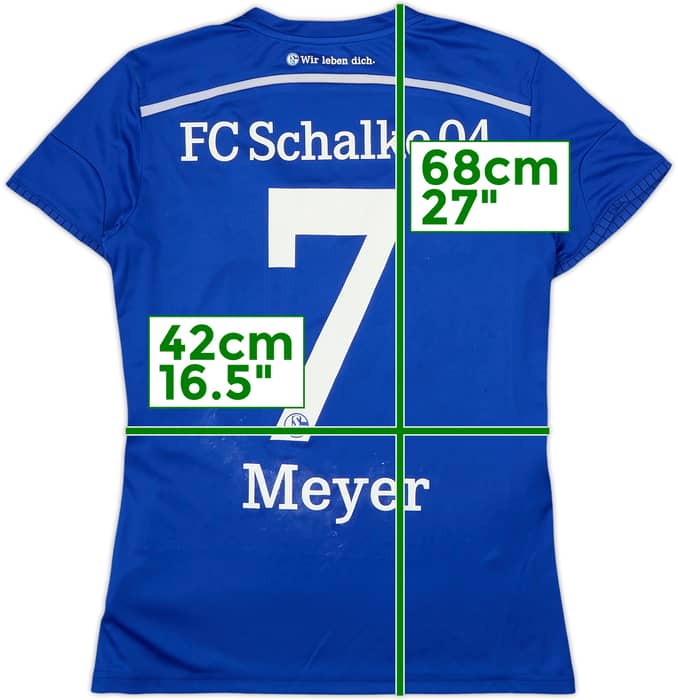 2014-16 Schalke Home Shirt Meyer #7 - 5/10 - (Women's L)