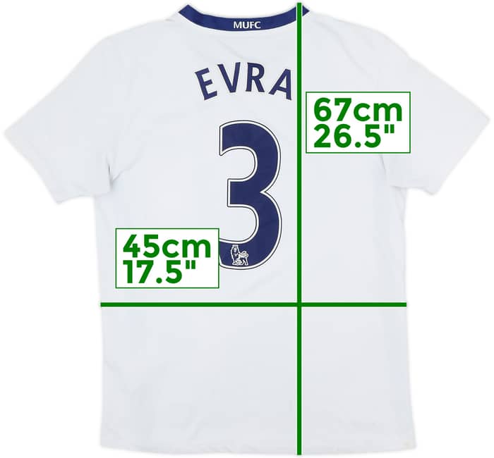 2008-10 Manchester United Away Shirt Evra #3 - 5/10 - (13-14 Years)