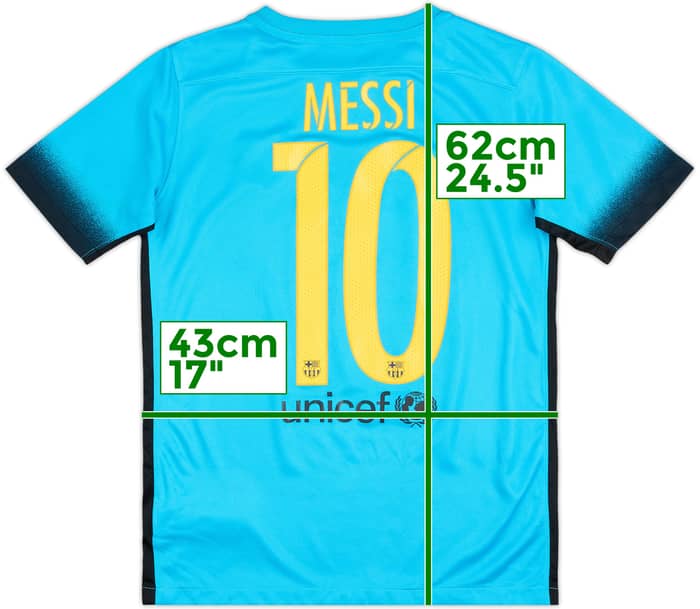 Camiseta de la tercera equipación del Barcelona 2015-16 Messi #10 - 7/10 - (13-14 Años)