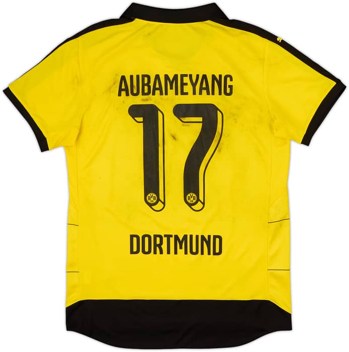 2015-16 Borussia Dortmund Home Shirt Aubameyang #17 - 4/10 - (L)