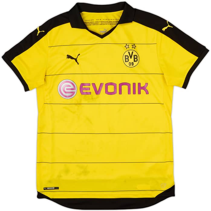 2015-16 Borussia Dortmund Home Shirt Aubameyang #17 - 4/10 - (L)