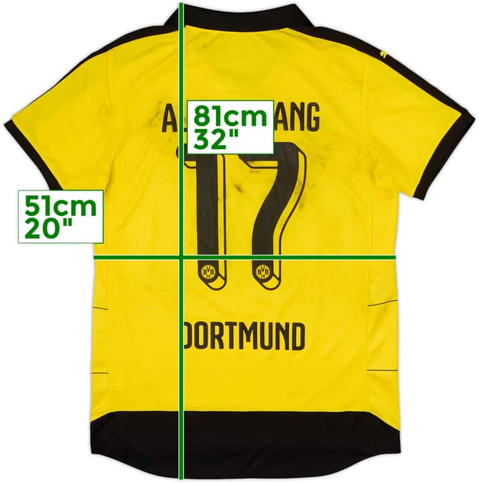 2015-16 Borussia Dortmund Home Shirt Aubameyang #17 - 4/10 - (L)