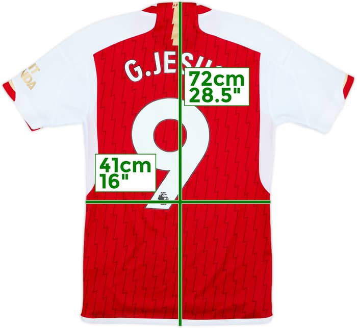 2023-24 Arsenal Home Shirt G.Jesus #9 - 7/10 - (XS)