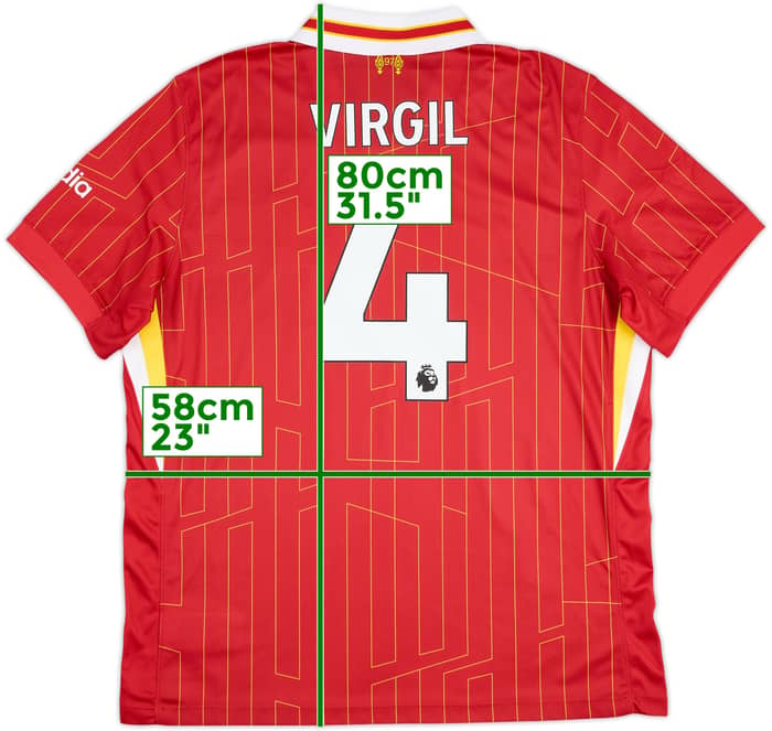 2024-25 Liverpool Home Shirt Virgil #4 - 9/10 - (XL)