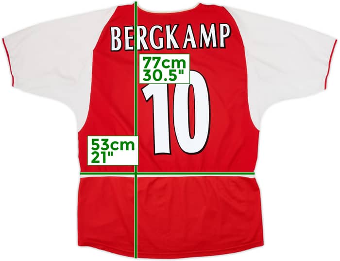 2002-04 Arsenal Home Shirt Bergkamp #10 - 6/10 - (XL)