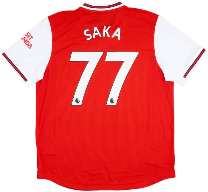 Camiseta auténtica de local del Arsenal 2019-20 Saka #77 - 10/10 - (XL)
