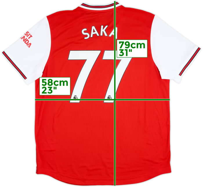 Camiseta auténtica de local del Arsenal 2019-20 Saka #77 - 10/10 - (XL)
