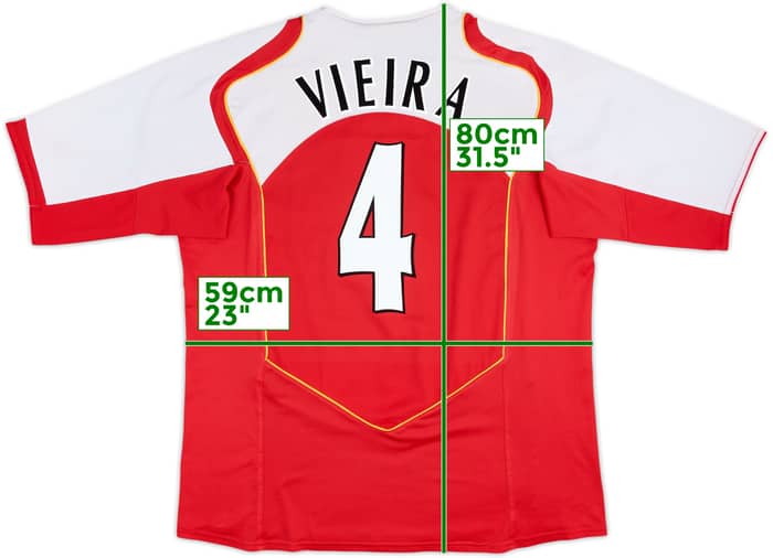 Camiseta de local del Arsenal 2004-05 Vieira #4 - 7/10 - (XXL)
