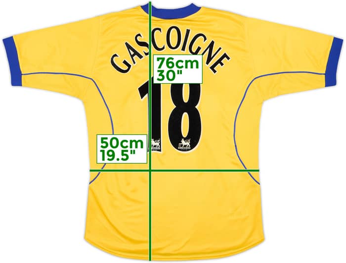 2000-01 Everton Camiseta de visitante Gascoigne #18 - 6/10 - (M)