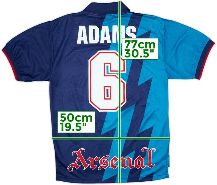1995-96 Arsenal Away Shirt Adams #6 - 6/10 - (S)